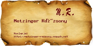 Metzinger Rázsony névjegykártya